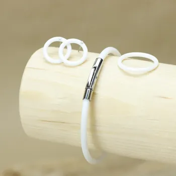 Sada simply bílá - připínací Velikost náramku: 19 cm, Velikost Prstýnku: M - 60 mm, Barva ocelových komponentů: stříbrná