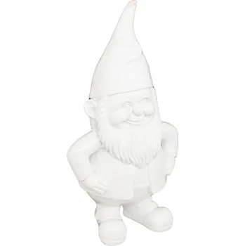 Zahradní dekorace Atmosphera Zahradní skřítek ANAO, dekorativní figurka, 30 cm, bílá