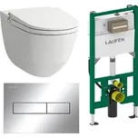 Akční balíček Laufen RIVA závěsné WC + podomítkový modul + WC tlačítko chrom SIKOSLRI004