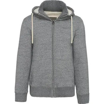 Pánská mikina Kariban Vintage Sherpa-lined Fleece Jacket, šedá (Sport Grey)