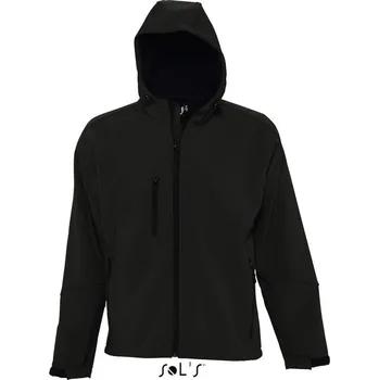 Pánská softshellová bunda Sol's Replay Men - Hooded Softshell, černá (Black)