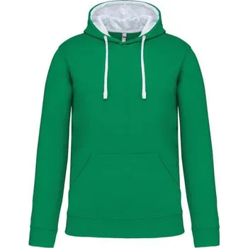 Pánská mikina Kariban Men's Contrast Hooded Sweatshirt mikina, zelená (Irish Green)