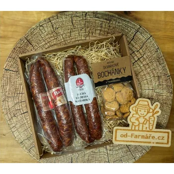 Dárkový potravinový koš Dárkový balíček s klobáskami menší č. 1