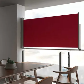 Markýza ZBXL Zatahovací boční markýza / zástěna na terasu 120x300 cm červená