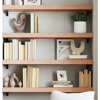 police vidaXL Nástěnná police 80x30x(2-6)cm ošetřený masivní dub [363664] Barva: světle hnědá