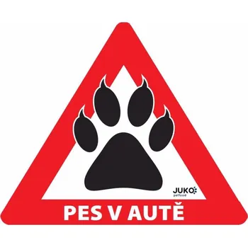 Samolepicí dekorace na vozidlo Samolepka pes v autě venkovní - tlapka