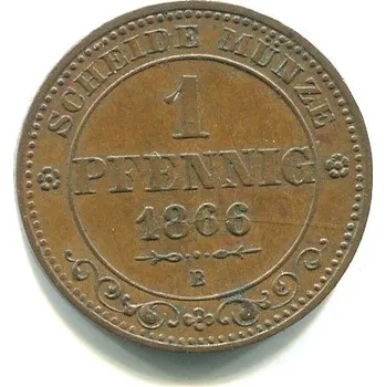 SACHSEN. 1 Pfennig 1866/B.