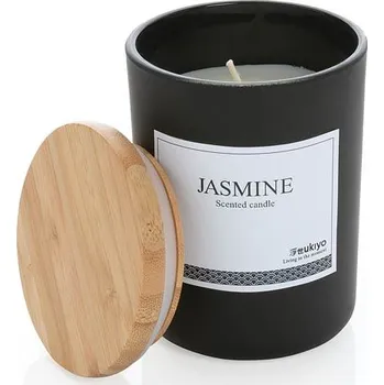 Svíčka Vonná svíčka s bambusovým víčkem Ukiyo, černá, černá