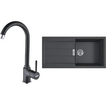 Tectonitový dřez FRANKE Set T78Č S2D 611-100 černá + FP 9000.071 onyx