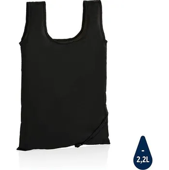 Skládací nákupní taška Impact ze 190T RPET AWARE™, černá, černá