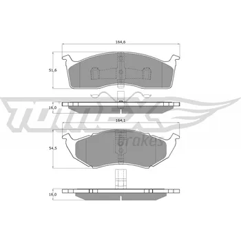 Brzdová destička Sada brzdových destiček, kotoučová brzda TOMEX C TX 15-34