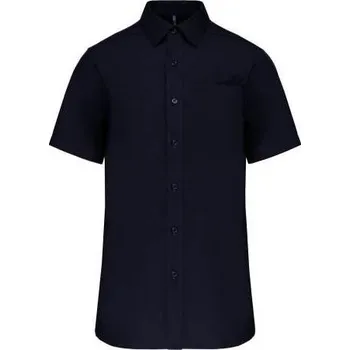 Zdravotnický oděv Kariban Men's Short-sleeved Cotton Poplin Shirt, modrá (Navy)