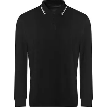 Pánská košile Just Polos Long Sleeve Tipped 100 Polo, černá (Black)