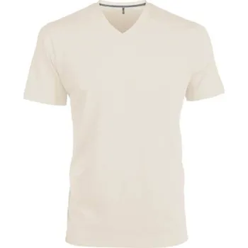 Pánské tričko Kariban Men's Short-sleeved V-neck T-shirt, hnědá (Natural)
