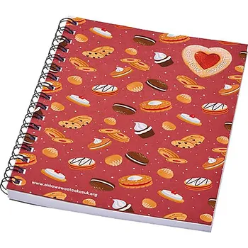 Zápisník Desk-Mate® recyklovaný barevný kroužkový zápisník A6, červená