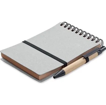 Recyklovaný zápisník s propiskou - NOTIE, šedá