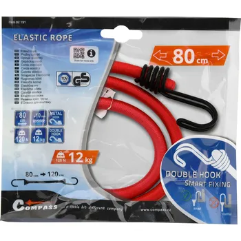 Compass upínač pružný DOUBLE HOOK 10mm/80cm tüv/gs