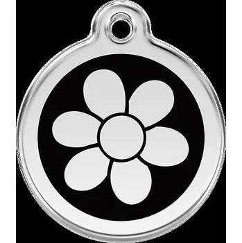 psí známka Známka Red Dingo Květina černá velikost známky M - 30 mm