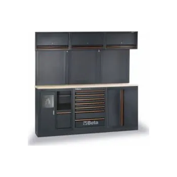 Dílenský stůl Pracovní skříně do garáže dílny tmavě šedé s oranžovou Beta Profi too