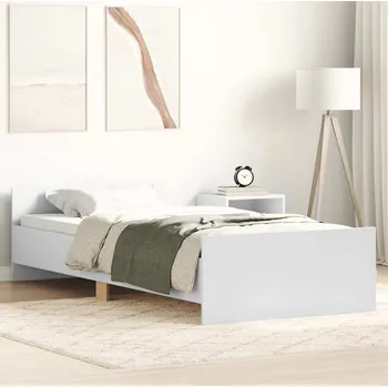Ložnice vidaXL Rám postele bez matrace 90 x 200 cm kompozitní dřevo [835930] Barva: Bílá