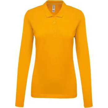 Dámské tričko Kariban Ladies’ Long-sleeved PiquÉ Polo Shirt, žlutá (Daisy)