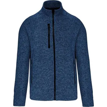Pánská mikina Kariban Men's Full Zip Heather Jacket, modrá (Heather Navy)