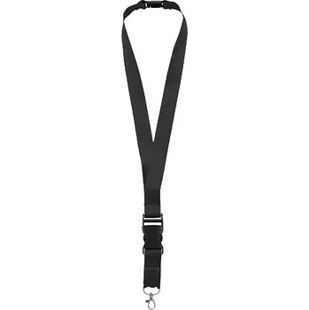 Lanyard Yogi s odepínací přezkou a rozepínací pojistkou, černá