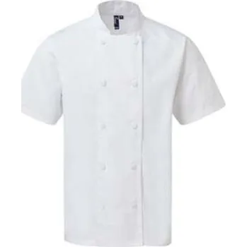 Gastro oděv Premier Chef's Coolchecker® Short Sleeve Jacket, bílá (White)