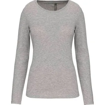 Dámské tričko Kariban Ladies Long-sleeved Crew Neck T-shirt, šedá (Graphite Heather)