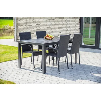 Zahradní sestava Noela Zahradní jídelní set Viking L + 4x ratanová židle Paris