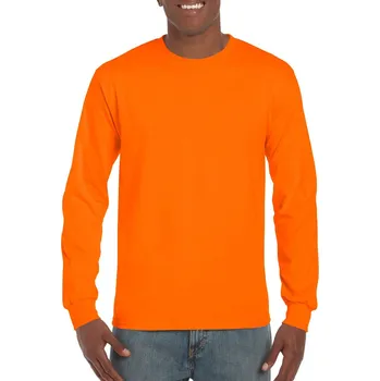 Pánské oblečení Gildan Ultra Cotton™ Adult Long Sleeve T-shirt, oranžová (Safety Orange)