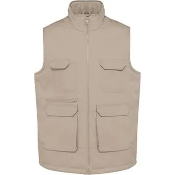 Pánská vesta Designed To Work Unisex Padded Multi-pocket Polycotton Vest, hnědá (Sand)