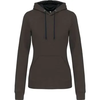 Dámská mikina Kariban Ladies’ Contrast Hooded Sweatshirt mikina, šedá (Charcoal)