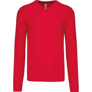 Zdravotnický oděv Kariban Men’s V-neck Jumper, červená (Cherry Red)