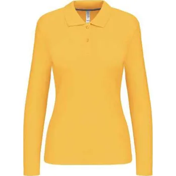 Kariban Ladies' Long-sleeved Polo Shirt, žlutá (Daisy)