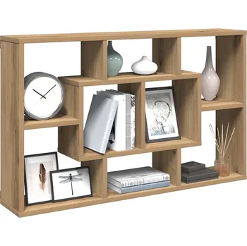 police vidaXL Nástěnná police 85 x 16 x 52,5 cm kompozitní dřevo [801419] Barva: dub artisan