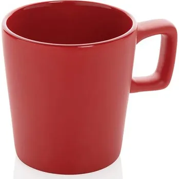 Moderní keramický hrnek na kávu, červená, červená