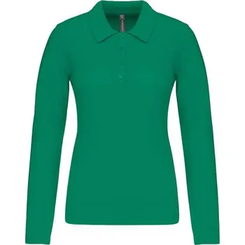 Kariban Ladies’ Long-sleeved PiquÉ Polo Shirt, zelená (Kelly Green)