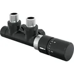 Zehnder Set P839419-0557 Termostatická sada ventilů pro rohové středové připojení, černá matná