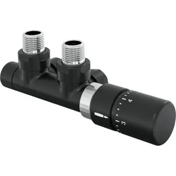 Ventil Zehnder Set P839419-0557 Termostatická sada ventilů pro rohové středové připojení, černá matná