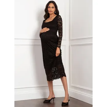 Těhotenské šaty Seraphine Společenské těhotenské šaty Thalia černé s krajkou Velikost: M