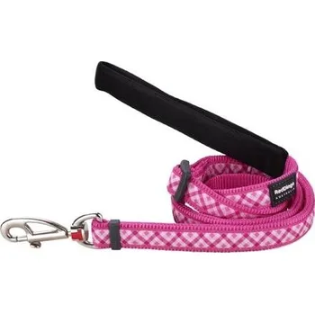 Vodítko pro psa Vodítko RD 12 mm x 1,8 m - Gingham Hot Pink