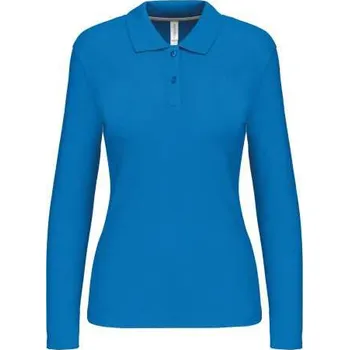 Dámské tričko Kariban Ladies' Long-sleeved Polo Shirt, modrá (Sapphire)