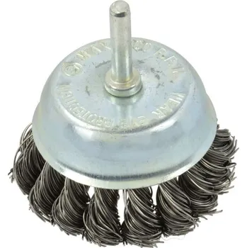 Brusný kotouč Copánkový&nbsp;hrnkový kartáč se stopkou (ocelový) - 75 x 6 GEKO nářadí G00625