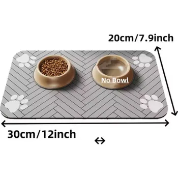 Podložka pod misku Voděodolná protiskluzová podložka pod misky pro domácí mazlíčky Barva: Šedá, Velikost: 20x30 cm