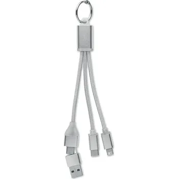 Nabíjecí kabel 4v1, typ C - BLUE, stříbrná