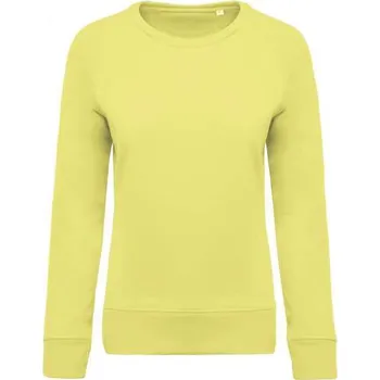 Dámská mikina Kariban Ladies’ Organic Cotton Crew Neck Raglan Sleeve Sweatshirt mikina, žlutá (Yellow Haze)