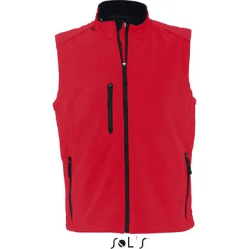 Pánská softshellová bunda Sol's Rallye Men - Sleeveless Softshell Jacket, červená (Cherry Red)