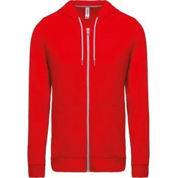 Pánská mikina Kariban Lightweight Cotton Hooded Sweatshirt mikina, červená (Cherry Red)
