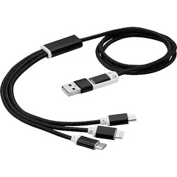 Datový kabel Nabíjecí kabel 5v1 s dvojitým vstupem Versatile, černá